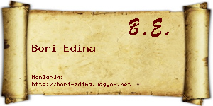 Bori Edina névjegykártya